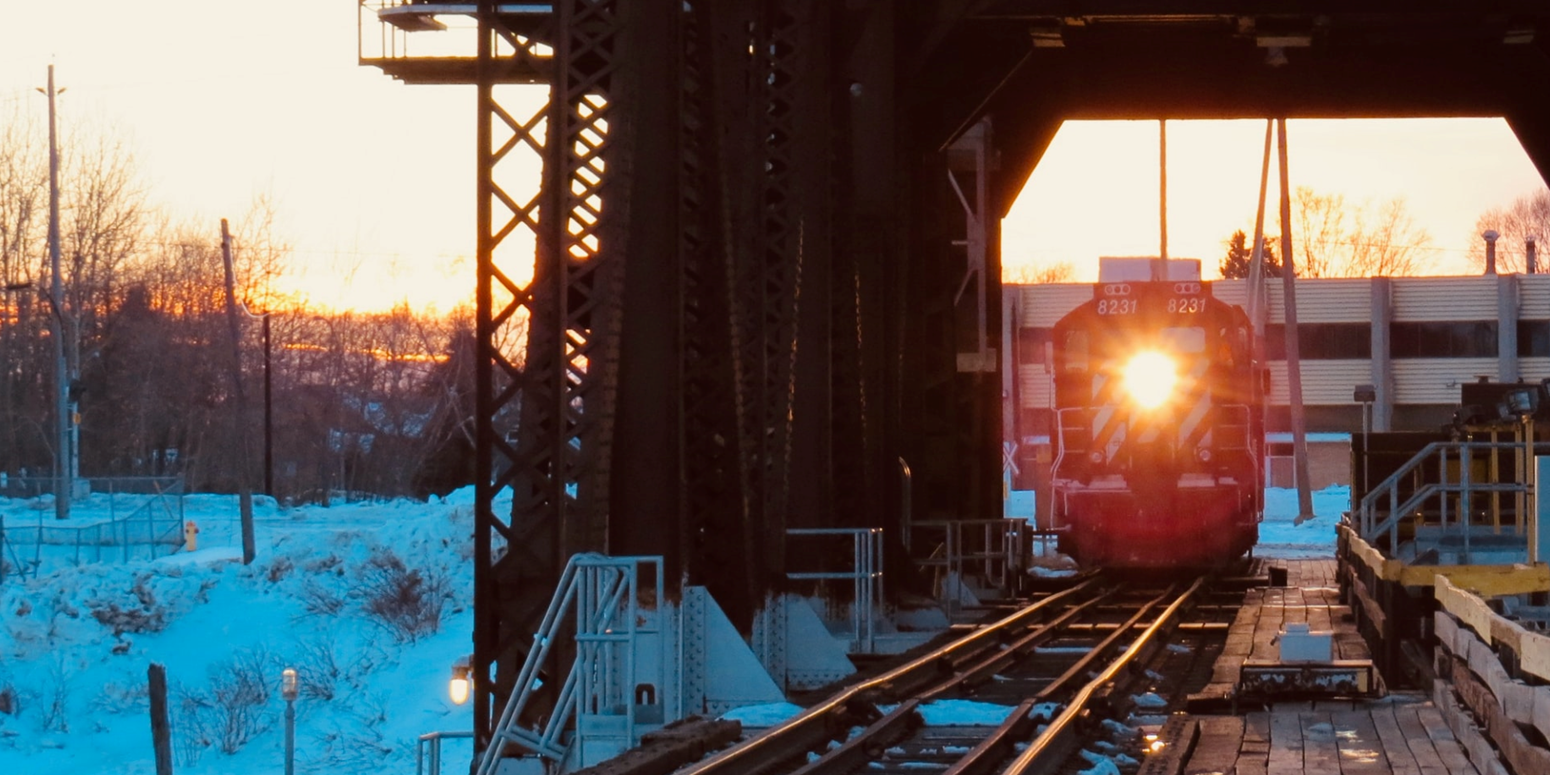 train at dawn