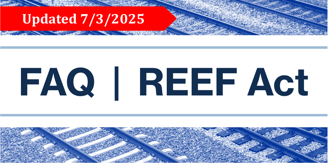 graphic image showing FAQ |  REEF Act